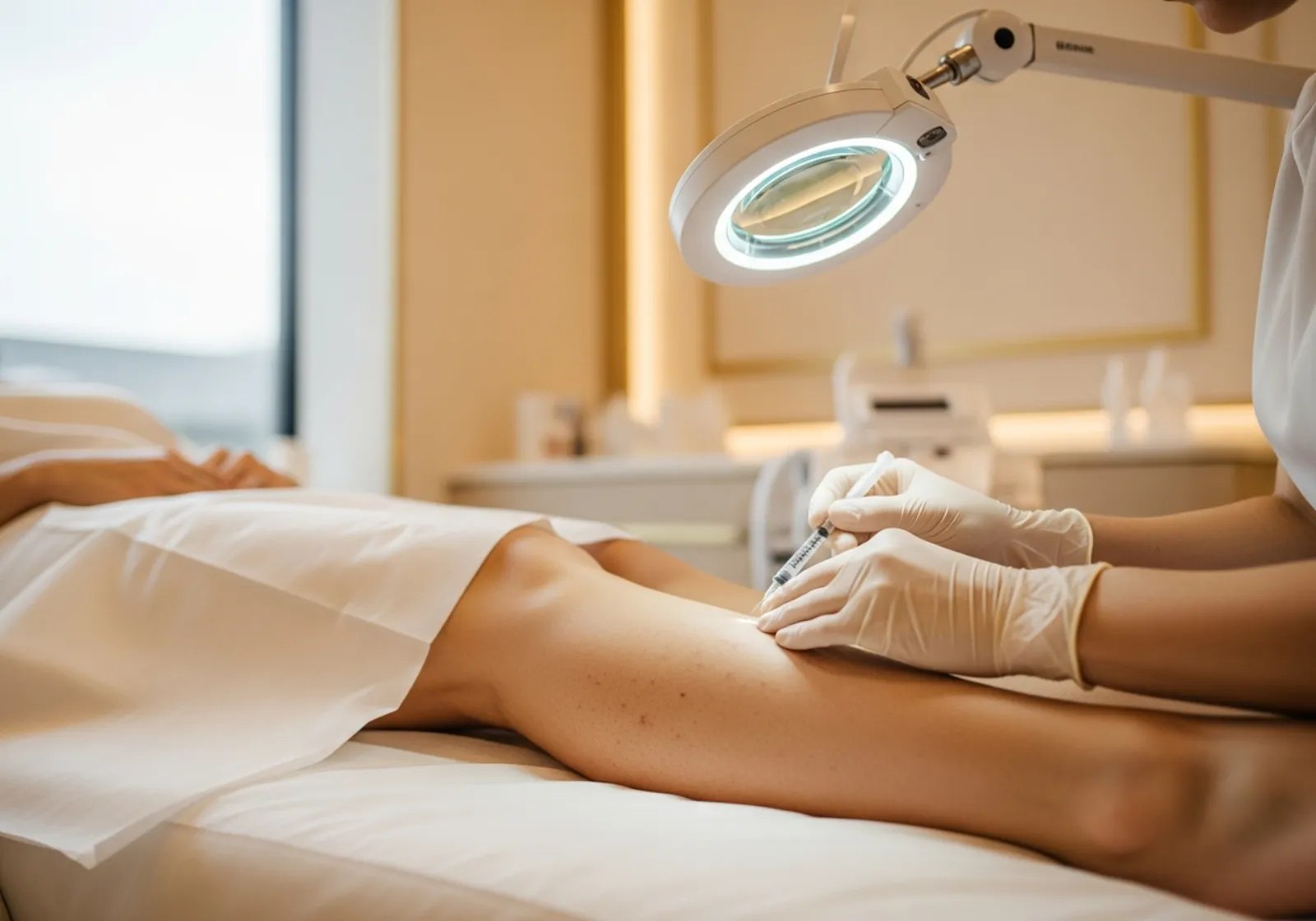 Sklerosierung von Besenreisern am Bein bei Norden Medical Aesthetics